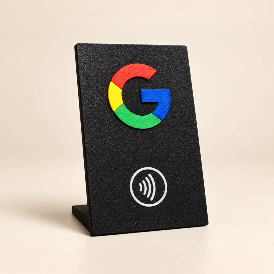 Placa física Google NFC utilizada na demonstração do método